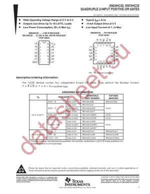 SN74HC32PWT datasheet  